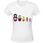 Russian dolls by CBK white T-shirt Printed in France