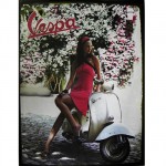 Large metal plate collection Vespa Pink