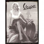 Small Collection plate metal Vespa Black and White