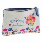 Alice in Wonderland faux leather flat pouch