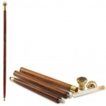 Deco cane with knob Wooden and Brass compass 94 cm