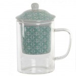 Glass cup with porcelain infuser