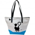 Dubout Cats Large White shopping bag