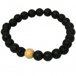 Tibetan Style Bracelet for Men in Lava Stone