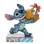 Bizarre Bunny - Stitch Running off Easter Basket Figurine