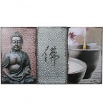 Zen Buddha frame with metal under 90 x 50 cm