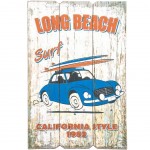 Vintage Car Long Beach wooden wall decoration to hang