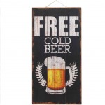 Free Cold Beer wooden wall decoration to hang