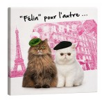 Funny Paris cats canvas F�lin pour l'autre 40 x 40 cm