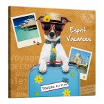 Funny holiday dog canvas wall art 40 x 40 cm