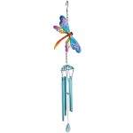 Chime Dragonfly metal and glass - blue