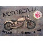 Embossed metal frame Motorcycle 80 x 58 cm