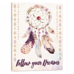 Follow Your Dreams dreamcatcher canvas wall art 30 x 40 cm
