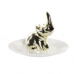Rhinoceros Gold jewelry stand and white cup