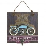 Blue vintage motorcycle coat rack