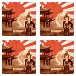 Set of 4 coasters Japan by Cbkreation