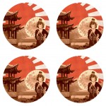 Set of 4 coasters Japan by Cbkreation