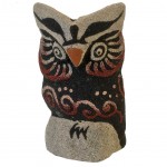 Owl decoration in sand - 9 cm