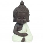 White Meditation Buddha Resin Statuette - 12 cm