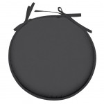 Anthracite Polyester Round Chair Cushion