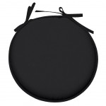 Black Polyester Round Chair Cushion
