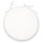 White Polyester Round Chair Cushion