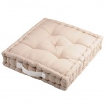 Cotton Floor Cushion Beige and Lin 45 cm