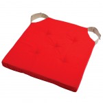 Reversible chair cushion 38 x 38 cm - Red and linen
