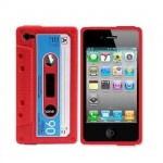 Iphone silicone red shell 5 audiocassette