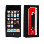 Iphone silicone black shell 4 and 4 S audiocassette.