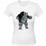 Rhinoceros white Women Tee Shirt