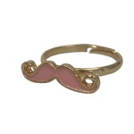 Little Pink Moustache Ring