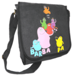 Barbapapa black pyramid messenger bag