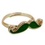 Little Green Moustache Ring