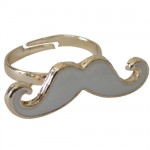 White Moustache Ring