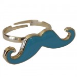 Blue Moustache Ring