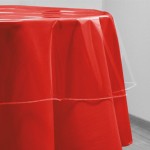 Round transparent plastic tablecloth 180 cm