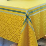 Bilbao coated tablecloth - yellow