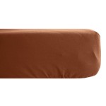 Terracotta fitted sheet in 80 thread count cotton percale 90 cm