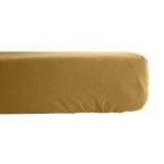 Old gold fitted sheet in 80 thread count cotton percale 90 x 190
