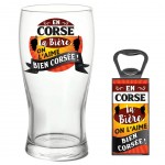 Beer Glass and Bottle Opener Set