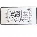 Paris Bistrot metal plate 30 x 15 cm