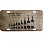 French Wine metal plate 30 x 15 cm