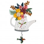 Blossoms watering can pendulum clock