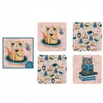 CRAZY CAT Michelle Allen Designs Box of 4 coasters