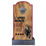 Wood and Zinc Bottle Opener - L'Apéro recrute