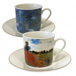 Set of Claude Monet Ceramic Cups and Saucers