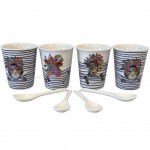 Set of 4 White Ceramic Espresso Cups