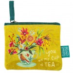 Allen Decorated Cotton Coin Purse - Cup of tea