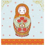 Postcard with envelope - Russian doll